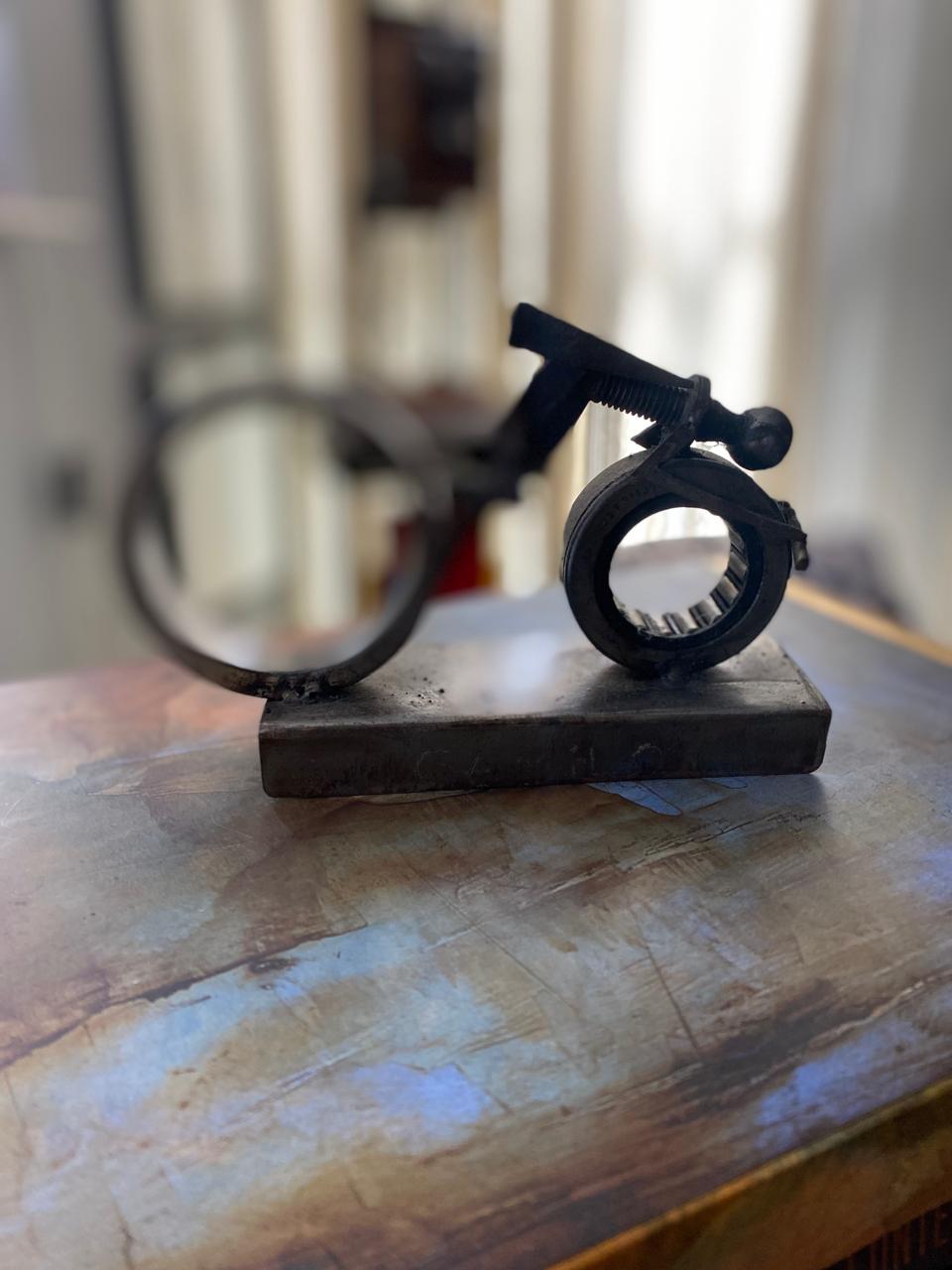 Ciclista - Escultura em Ferro